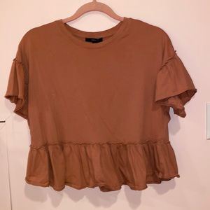 Dusty rose top with ruffles